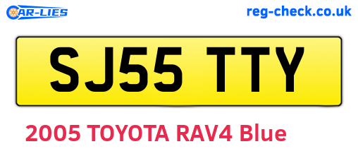 SJ55TTY are the vehicle registration plates.