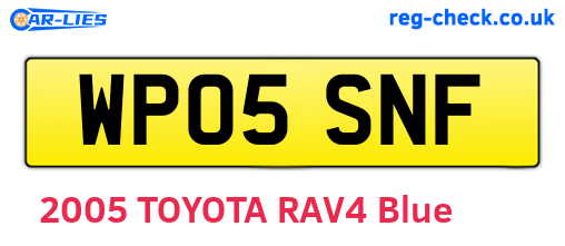 WP05SNF are the vehicle registration plates.