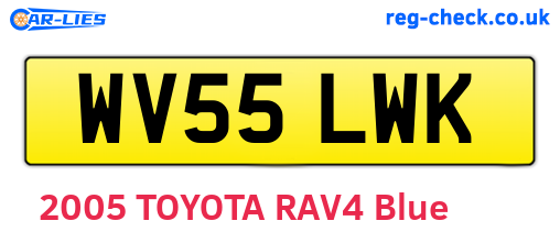 WV55LWK are the vehicle registration plates.