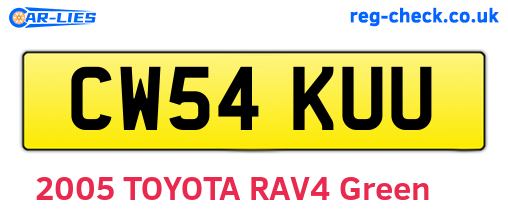 CW54KUU are the vehicle registration plates.