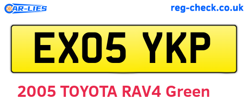 EX05YKP are the vehicle registration plates.