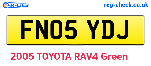 FN05YDJ are the vehicle registration plates.