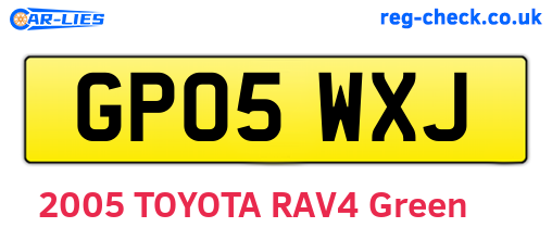 GP05WXJ are the vehicle registration plates.