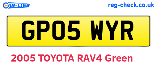 GP05WYR are the vehicle registration plates.