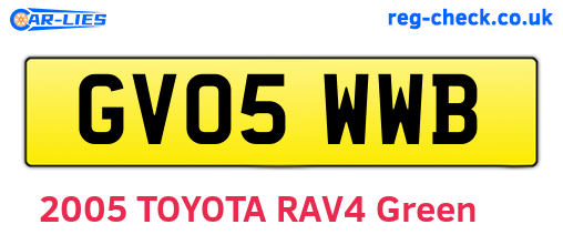 GV05WWB are the vehicle registration plates.