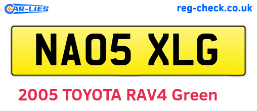 NA05XLG are the vehicle registration plates.