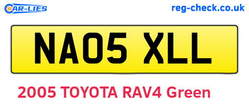 NA05XLL are the vehicle registration plates.