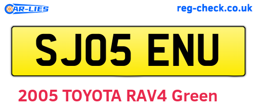 SJ05ENU are the vehicle registration plates.