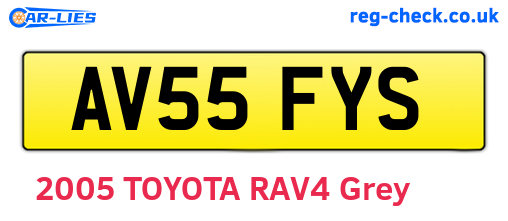 AV55FYS are the vehicle registration plates.