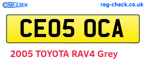 CE05OCA are the vehicle registration plates.