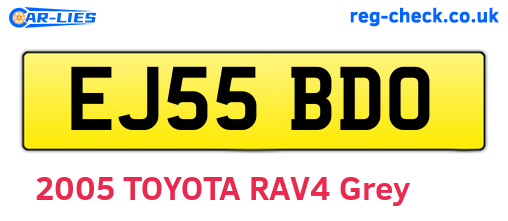 EJ55BDO are the vehicle registration plates.