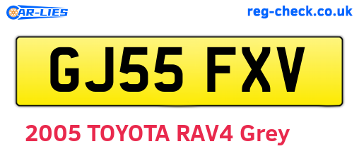 GJ55FXV are the vehicle registration plates.