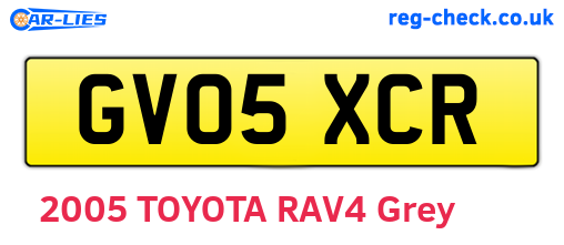 GV05XCR are the vehicle registration plates.