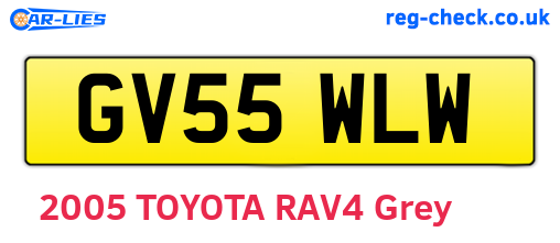 GV55WLW are the vehicle registration plates.