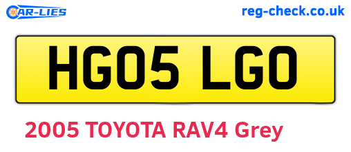 HG05LGO are the vehicle registration plates.