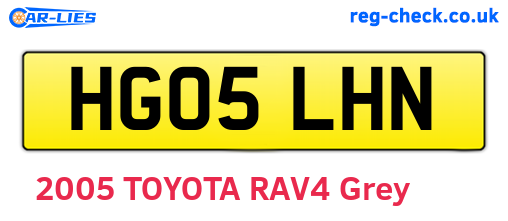 HG05LHN are the vehicle registration plates.