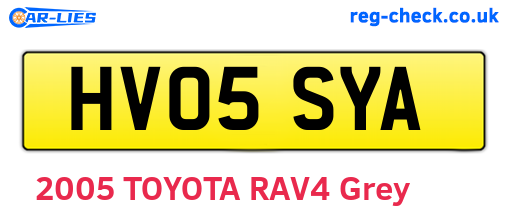 HV05SYA are the vehicle registration plates.