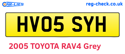 HV05SYH are the vehicle registration plates.