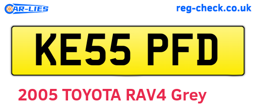 KE55PFD are the vehicle registration plates.