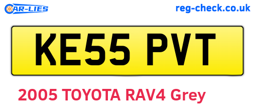 KE55PVT are the vehicle registration plates.