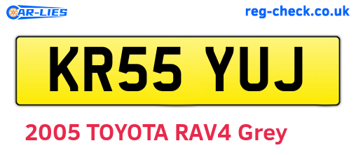 KR55YUJ are the vehicle registration plates.