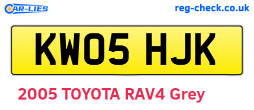 KW05HJK are the vehicle registration plates.
