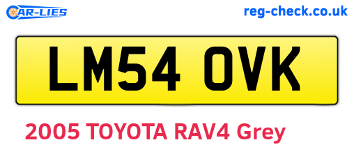 LM54OVK are the vehicle registration plates.