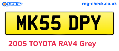 MK55DPY are the vehicle registration plates.