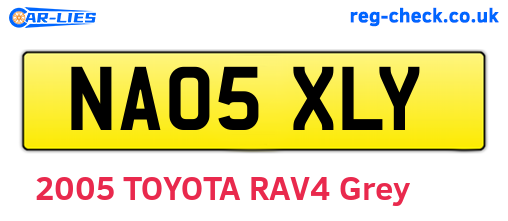 NA05XLY are the vehicle registration plates.