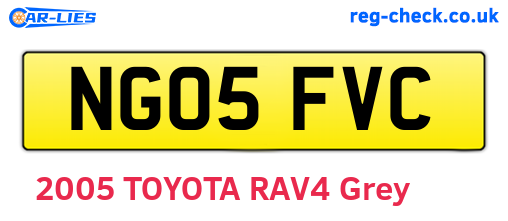 NG05FVC are the vehicle registration plates.