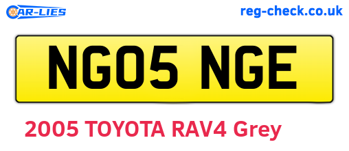 NG05NGE are the vehicle registration plates.