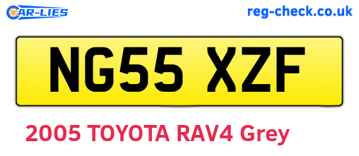 NG55XZF are the vehicle registration plates.