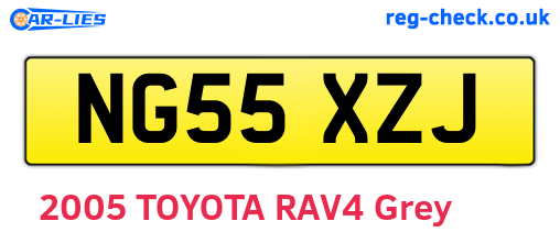 NG55XZJ are the vehicle registration plates.