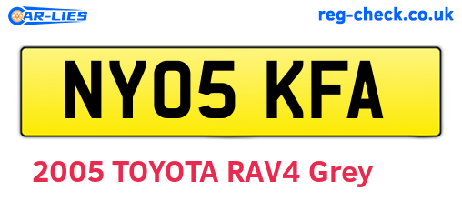 NY05KFA are the vehicle registration plates.