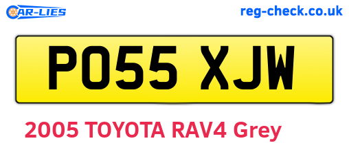 PO55XJW are the vehicle registration plates.