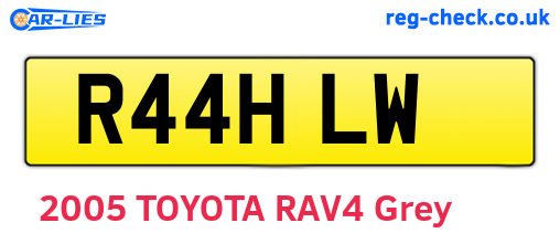 R44HLW are the vehicle registration plates.