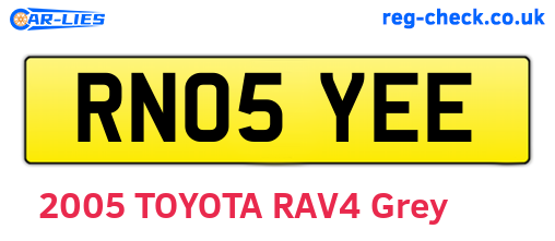 RN05YEE are the vehicle registration plates.