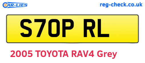S70PRL are the vehicle registration plates.