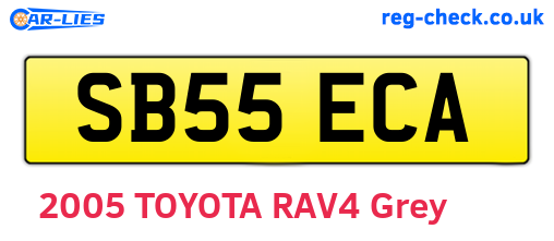 SB55ECA are the vehicle registration plates.