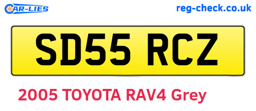 SD55RCZ are the vehicle registration plates.