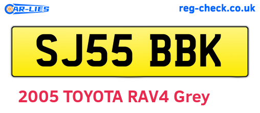 SJ55BBK are the vehicle registration plates.