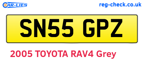 SN55GPZ are the vehicle registration plates.