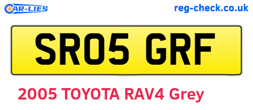 SR05GRF are the vehicle registration plates.