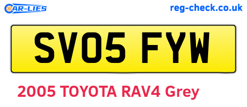 SV05FYW are the vehicle registration plates.