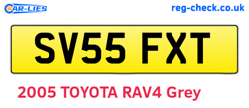 SV55FXT are the vehicle registration plates.