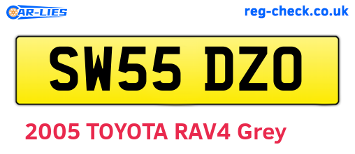 SW55DZO are the vehicle registration plates.