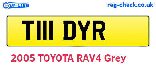 T111DYR are the vehicle registration plates.