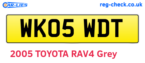 WK05WDT are the vehicle registration plates.