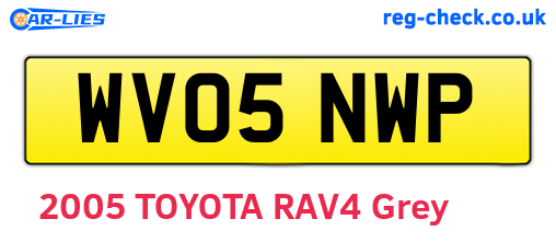 WV05NWP are the vehicle registration plates.