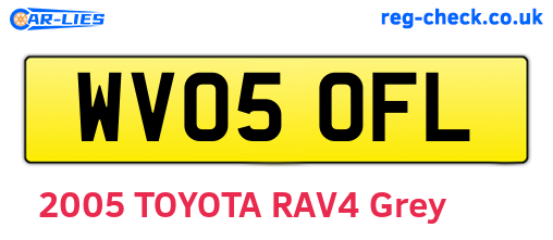 WV05OFL are the vehicle registration plates.